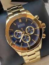 Orologio da uomo cronografo Hugo Boss HB1513340 Ikon - oro NUOVO... - £105.05 GBP