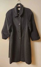 Vintage John Weitz Gray Wool Mohair Full Length Coat Size 14p made in Poland 50s - £65.23 GBP