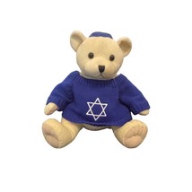 White Teddy Bear With Blue Sweater and Kippah Beverly Hills Teddy Bear Co EUC - £26.92 GBP