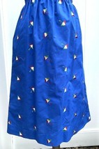 VTG Sanibel Sport Skirt Blue Embroidered Umbrellas,  pockets,Sz L NWOT - $30.29