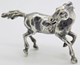 Vintage Italian Handmade Genuine Silver Horse in Full Gallop Detailed Fi... - $135.26