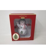 Spode Christmas Tree Collection SNOWMAN with BLACK HAT Christmas Ornamen... - £8.78 GBP