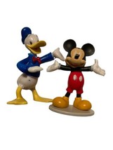 Disney Mickey Mouse & Donald Duck 2.5" Tall Plastic Pvc Figurines Cake Toppers - £5.87 GBP