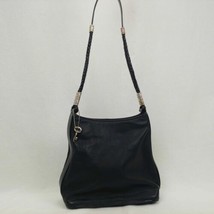Womens Fossil Leather Handbag 75082 Black w Braided Leather Strap &amp; Key - £28.41 GBP