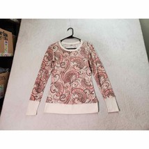 Maurices Thermal Top Womens Size Small Pink Multi Paisley Long Sleeve Round Neck - £11.68 GBP