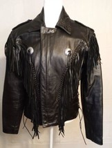 Vintage Unik Fringed Leather Jacket W/ Thermal Insulator Removable Liner... - £297.16 GBP