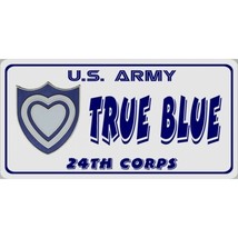 army true blue 24th corps military logo license plate usa made - £23.59 GBP