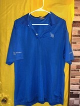 Nike Polo Shirt Golf Dri-Fit Satcom Direct Logo Short Sleeve Blue Men&#39;s ... - £8.88 GBP