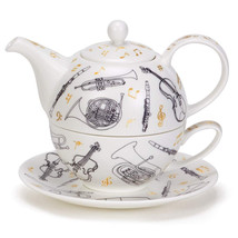 Dunoon - T41 ENCORE- Fine Bone China Tea for One - Teapot Cup and Saucer Set - £90.49 GBP
