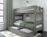 Modern Farmhouse Twin/Twin Bunk Bed With Storage Drawers, Driftwood - $1,482.99