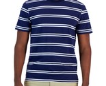 Club Room Men&#39;s Classic-Fit Double Stripe T-Shirt Navy Blue-Medium - $14.99