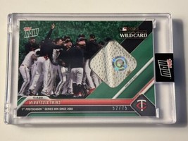2023 Topps Now 52/75 Minnesota Twins Team 1st Wild Card Win Base Relic Card 9668 - £183.82 GBP