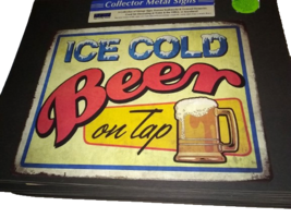 Ice Cold Beer On Tap Retro Metal Sign Man Cave Garage Bar 12&quot; X 15&quot; - £12.36 GBP