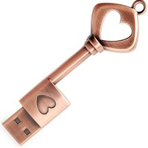 32Gb Usb 2.0 Flash Drive, Borlterclamp Memory Stick Retro Metal Love Heart Key S - £15.14 GBP