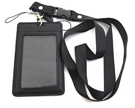 Bluemoona One Pcs - Genuine leather Vertical ID Card Badge Holder Business + Str - £4.69 GBP