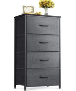 Dark Grey Odk Dresser For Bedroom With 4 Drawers, Chest Of Drawers, Wood... - $88.84 CAD