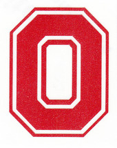 REFLECTIVE Ohio State Buckeyes Block O 2 inch Red fire helmet decal sticker osu - £2.71 GBP