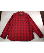 Carhartt Shirt Mens XL Red Plaid Cotton Long Sleeve Pockets Collared But... - £21.11 GBP