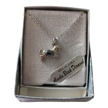 MEI Alaska Unicorn Necklace Pendant Black Hematite Diamond Silver Tone Boxed 90s - £22.30 GBP