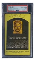 Bill Terry Signé 4x6 New York Giants Géants Hall Of Fame Plaque Card PSA / DNA - £54.26 GBP