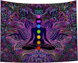 Seven Chakra Tapestry - Bohemian Mandala Yoga Meditation Wall Hanging Boho Studi - £15.68 GBP