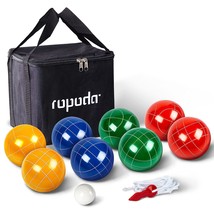 90Mm Bocce Ball Set With 8 Balls, Pallino, Case And Measuring Rope For Backyard, - £56.18 GBP