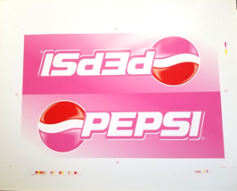 Pepsi Pink Ball Logo Art Work Preproduction Advertising Large - $18.95