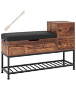 Entryway Bench with Flip Top Box and 2 Door Cabinets for Entryway-Rustic... - £116.80 GBP