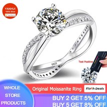 Real 1 Carat Moissanite Ring Top Quality Never Fade Silver Wedding Band Original - £70.63 GBP