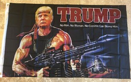 Donald Trump 3&#39;x5&#39; U.S.A. Rambo Nylon Keep America Great Flag MAGA Free ... - $186.02 MXN+