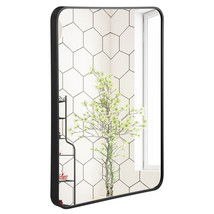 22&quot; x 30&quot; Wall Mirror Bathroom Wall Mirror w/ Thick Aluminum Alloy Frame Black - £69.51 GBP