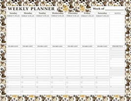 Magnetic Weekly Calendar - 52 Undated Sheets - Notepad Desk Pad - (Edition #002) - £6.32 GBP