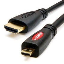Micro HDMI to HDMI Cable 6FT Type D to A Connector Cord Adapter Converte... - £12.52 GBP