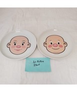 Set Of 2 Fred Friends Plays With His Food Funny Face Design Ceramic Plates - £11.61 GBP