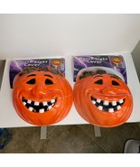 2 RARE HALLOWEEN JACK-O&#39;-LANTERN Outdoor Porch Light Cover Big Grin Whit... - €42,75 EUR