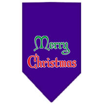 Merry Christmas Screen Print Bandana Purple Small - £9.13 GBP