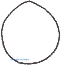 Wood Beaded Necklace New With 12 Glass Beads 32 Inches Long - $16.43