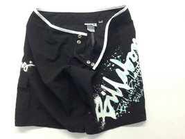 Billabong Men&#39;s Size 12 Black Polyester Snap Button Closure Spellout Shorts - £8.51 GBP