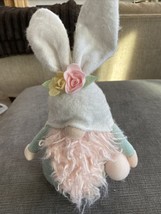 NEW Easter Bunny Gnome Spring Home Decor Shelf Sitter Plush Knit Easter Eggs - £18.97 GBP