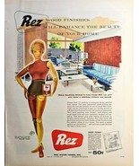 1960 REZ WOOD TONES -  DECOR - HOUSEHOLD - FURNITURE  Vintage Print Ad - $12.67