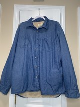 Wrangler Button Up Mens XL Vintage Denim Sherpa Lined Winter Jacket West... - $465.05 MXN