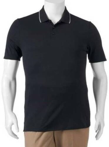 Mens Polo Big Tall Golf FILA Black Short Sleeve Tru Dry Classic Shirt $48-sz 3X