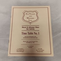 Fox Valley and Western LTD Employee Timetable Employee Timetable 1992 No... - $12.95