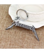 Metallica Logo Silver Metal Logo Keychain - $7.59