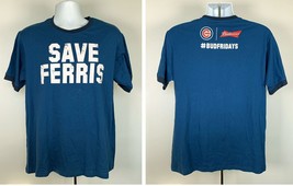 Save Ferris Chicago Cubs Budweiser Ringer T Shirt Mens Large #BudFridays - £15.97 GBP