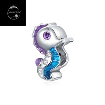 Genuine Sterling Silver 925 Sea Horse Fish Animal Sea Ocean Travel Bead Charm - £17.04 GBP