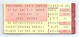 Iron Maiden Concert Ticket Stub March 30 1987 Providence Rhode Île - £35.47 GBP