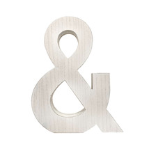 16&quot; Distressed White Wash Wooden Initial Ampersand Sculpture - £33.09 GBP
