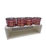 Pier 1 Imports Napkin Rings Moroccan Beaded Brown Red Y2K Boho Earthy Re... - $29.63