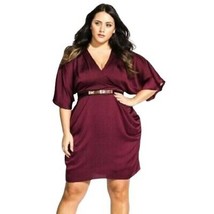 City Chic Womens Tangled Faux wrap Dress Size Small Color Dark Maroon - £86.25 GBP